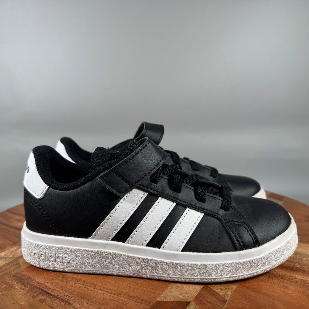 Adidas Grand Court 2.0 Kids Black White Sneakers GW6513 Size 12.5K